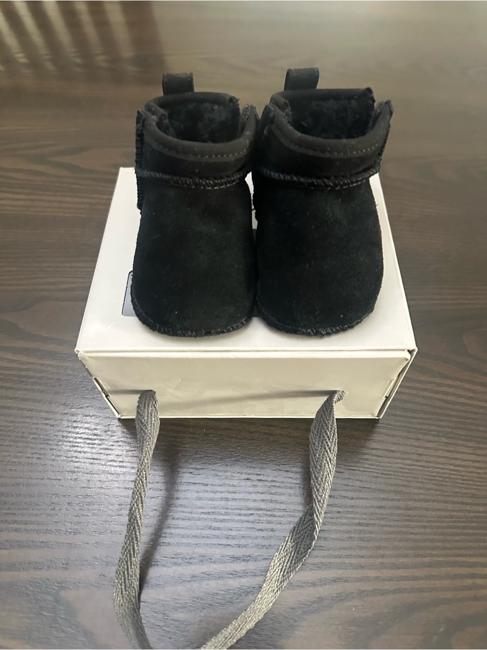 Brand New Ugg Black baby Suede Booties - Cozy Lined Infant Shoes